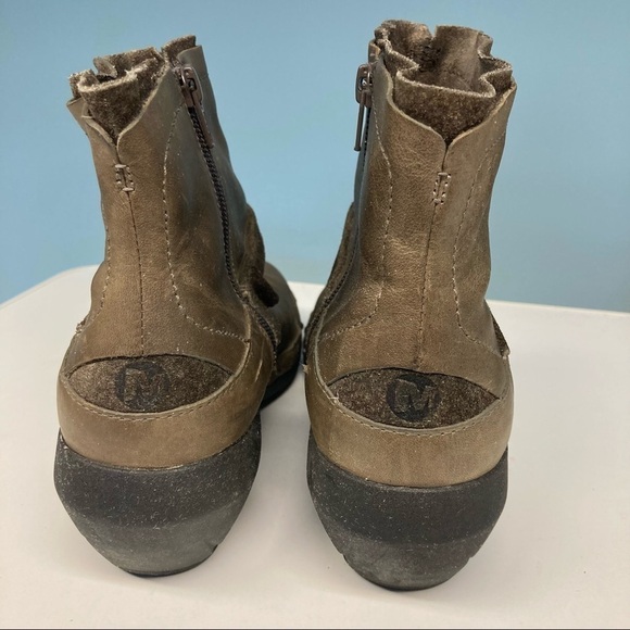 MERRELL LUX Sz 10 Mid Nubuck Leather Moto Style Ankle Boots - Picture 8 of 14